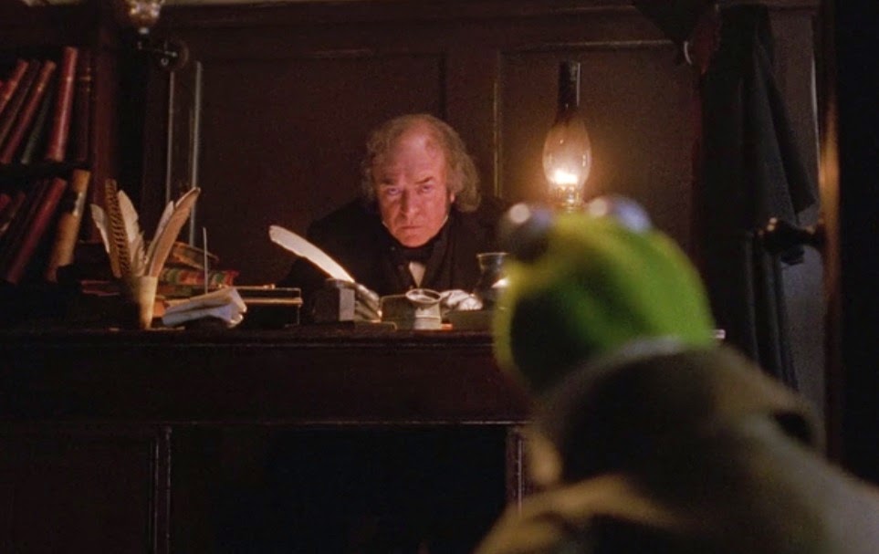 the muppet christmas carol ebenezer scrooge vs kermit the frog