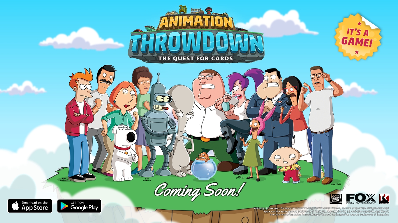 photo of Kongregate's 'Animation Throwdown' is a CCG Combining Family Guy, Futurama, Bob's Burgers, American Dad, and King of the… image