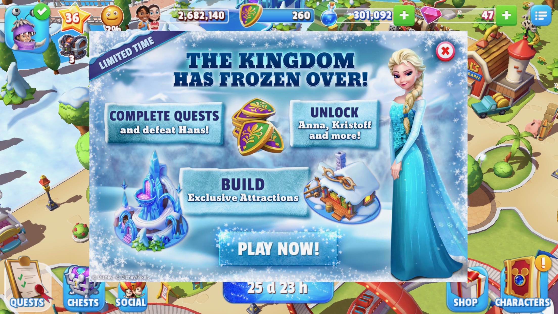 what order are the quests on disney magic kingdoms?