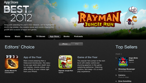 Rayman e Angry Birds estão entre os melhores jogos para iOS de 2012