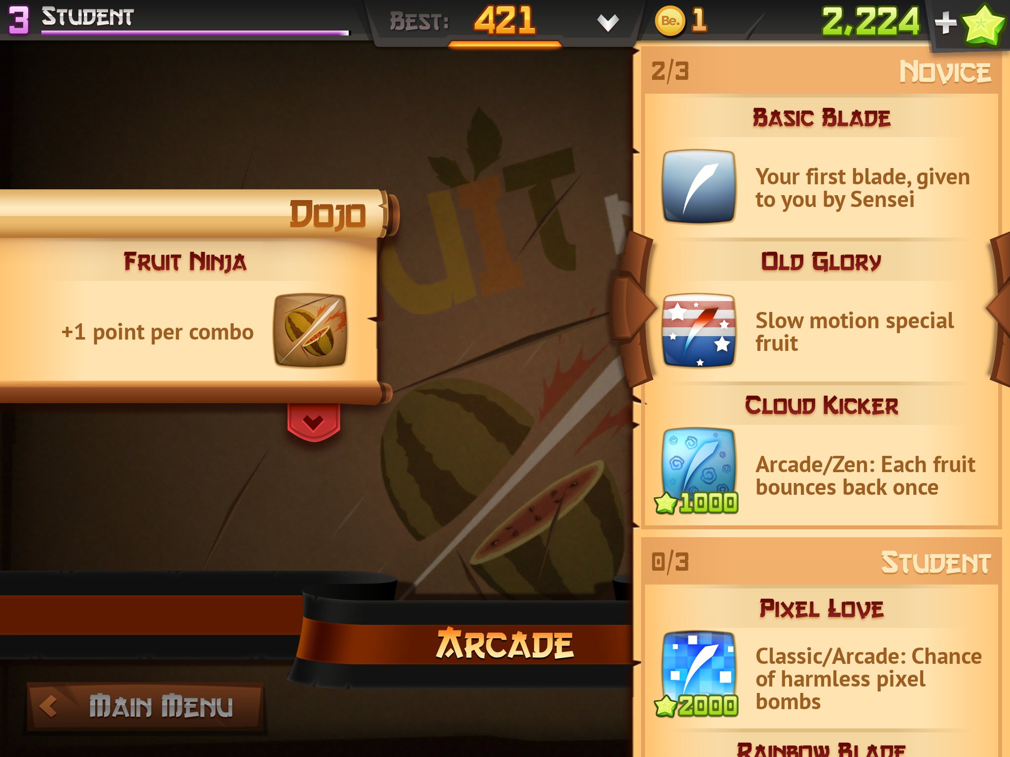 Fruit Ninja Mod v8 All Blade and Dojos 