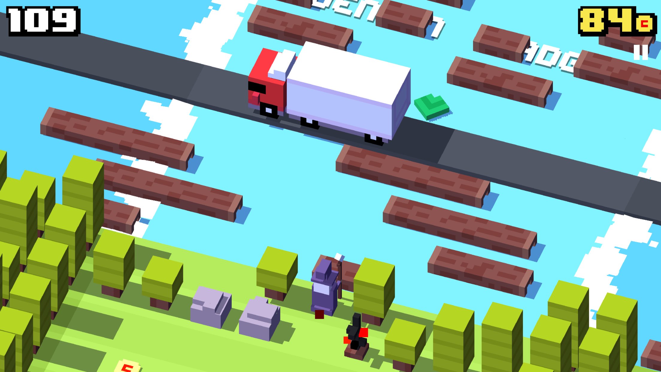 crossy road why does the chicken turn on the logs