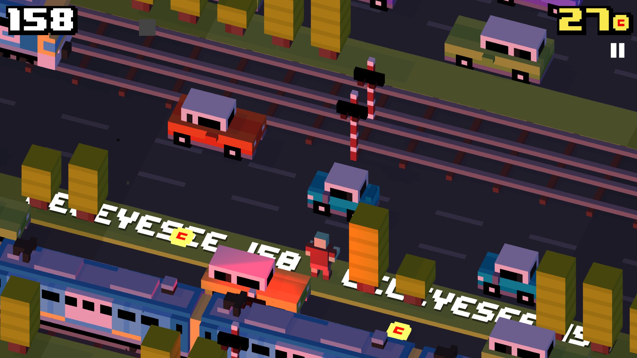CROSSY ROAD ARCADE GAME- Why did the chicken cross the road? 