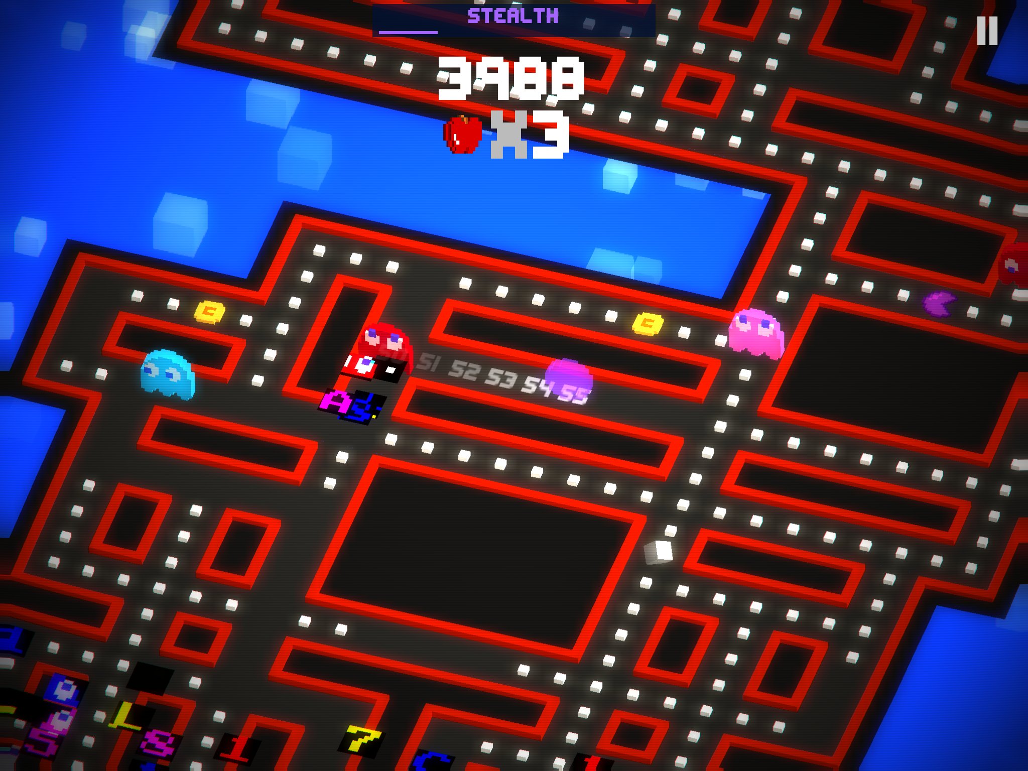 crossy road pacman ghosts