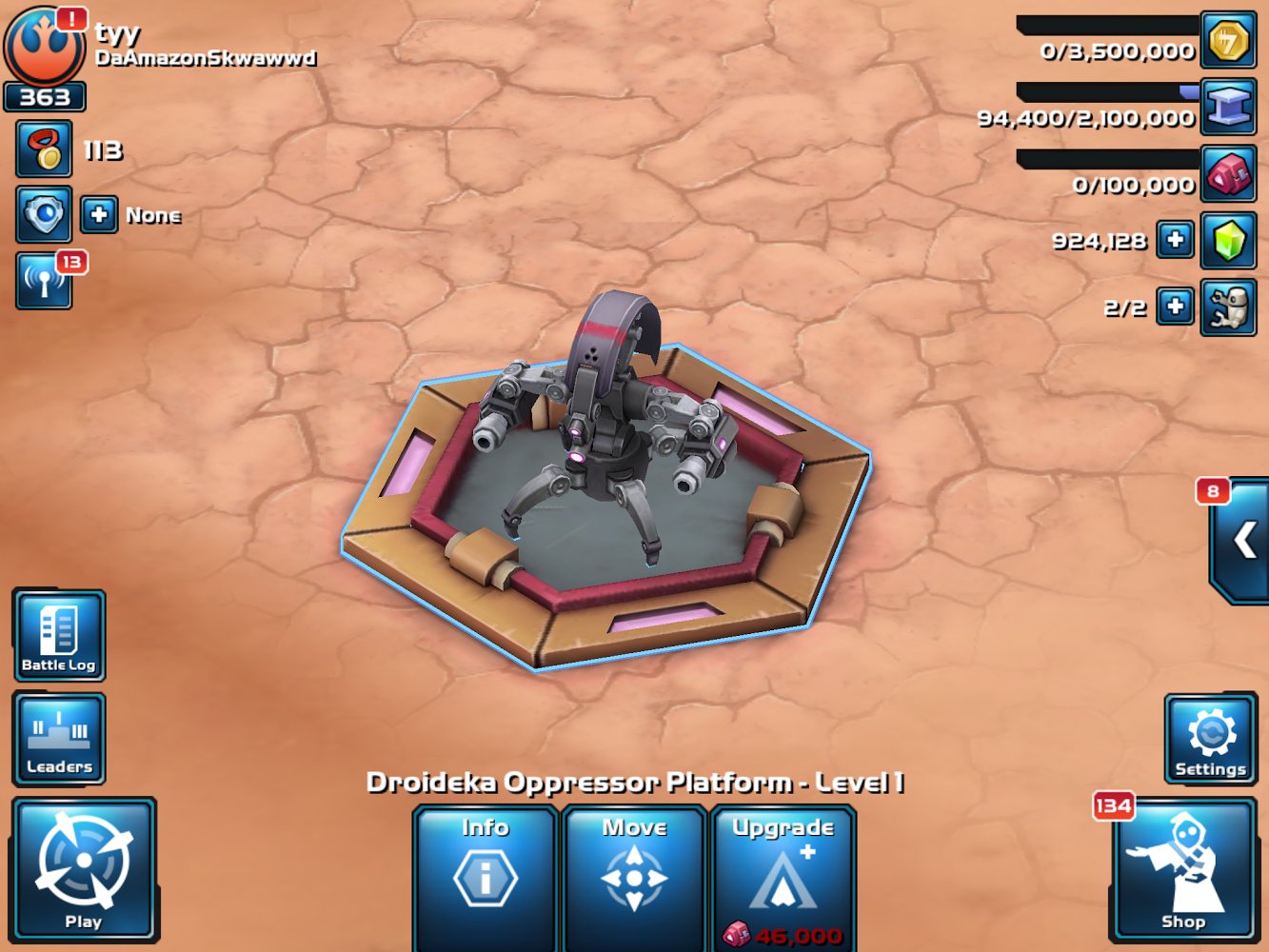Star Wars Commander Droideka Oppressor Platform