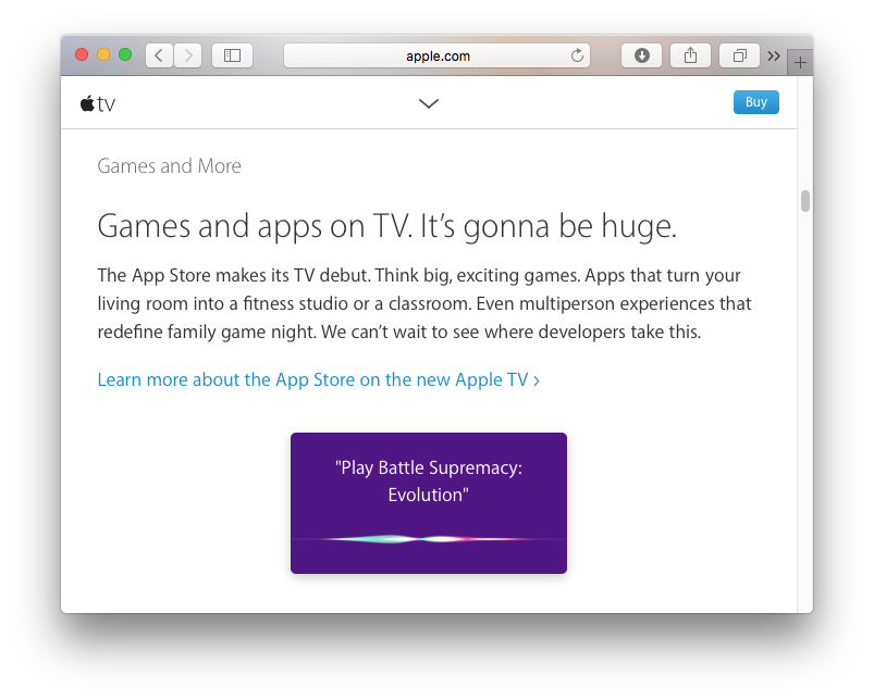 Apple TV App Store has 8,000 apps, 2,000 of which are games