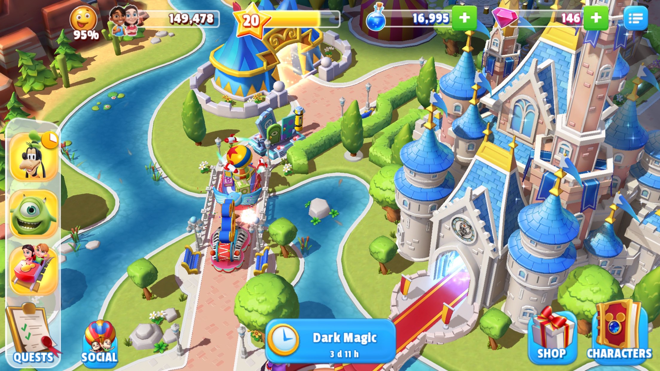 leveling up characters in disney magic kingdoms what time is 16 hours