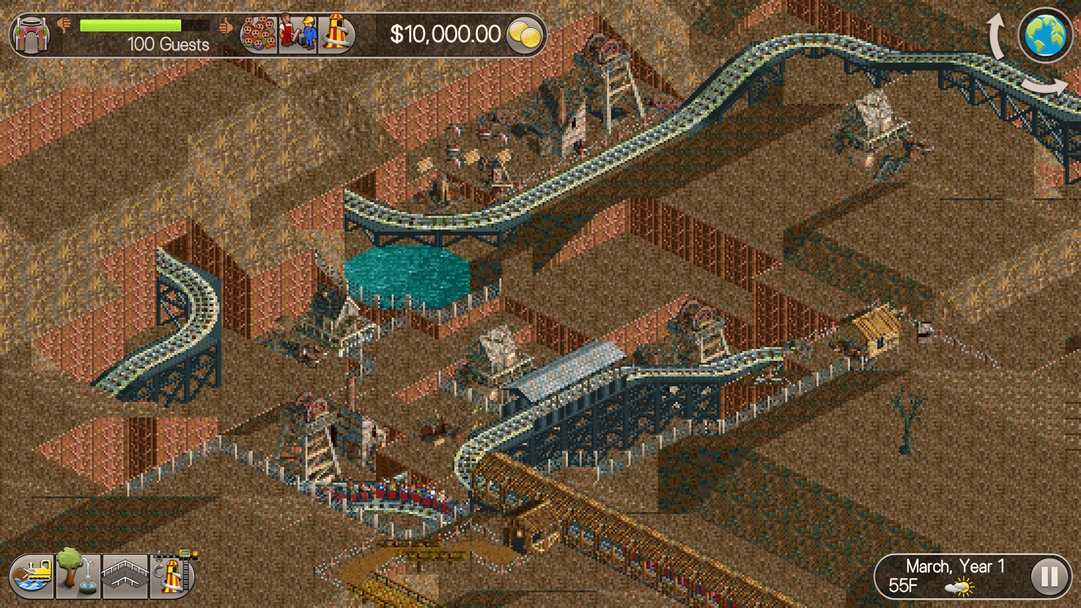 RollerCoaster Tycoon Classic Android Gameplay Video. 