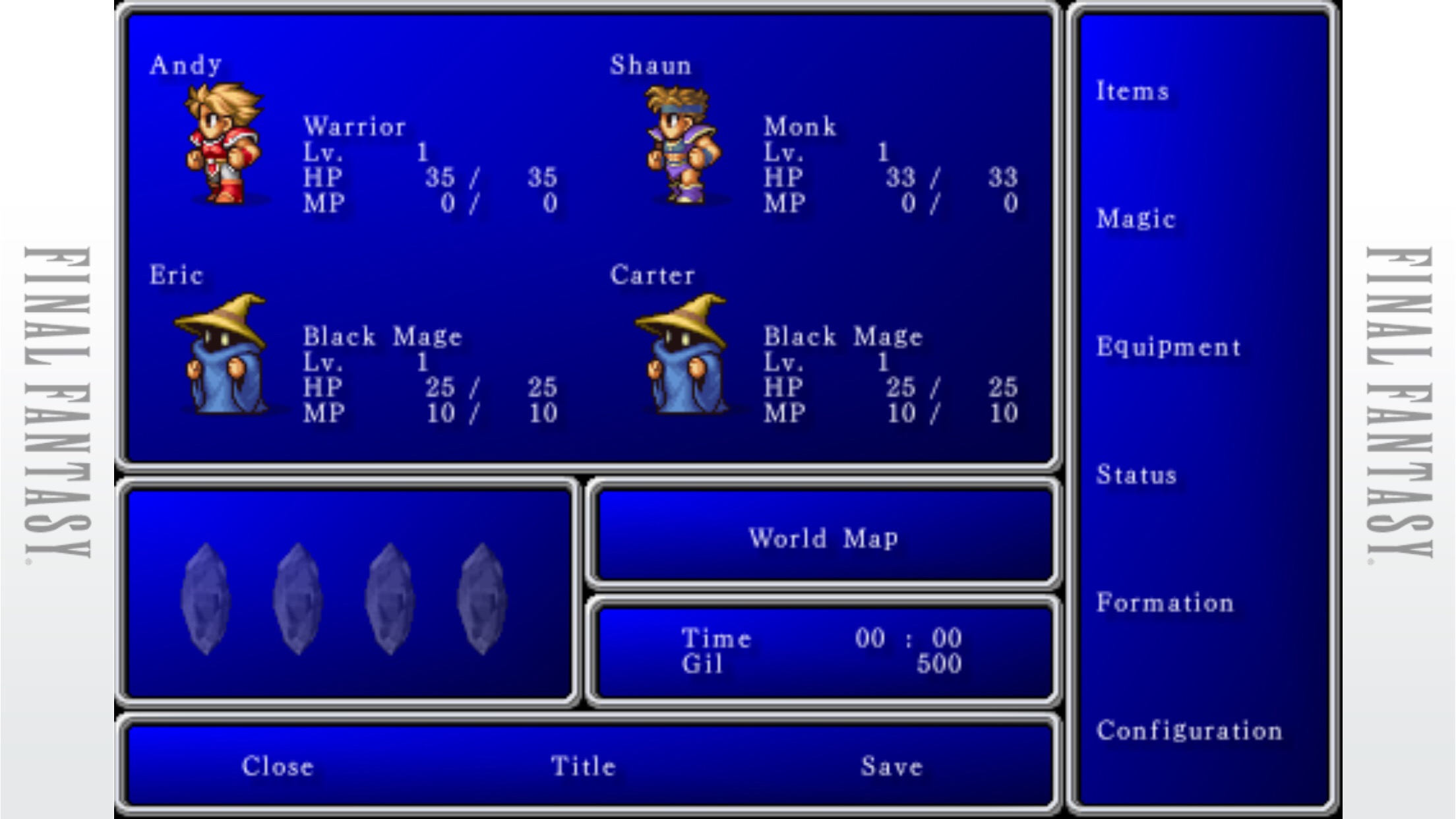 Final Fantasy 1: Magic Items · All usable equipment