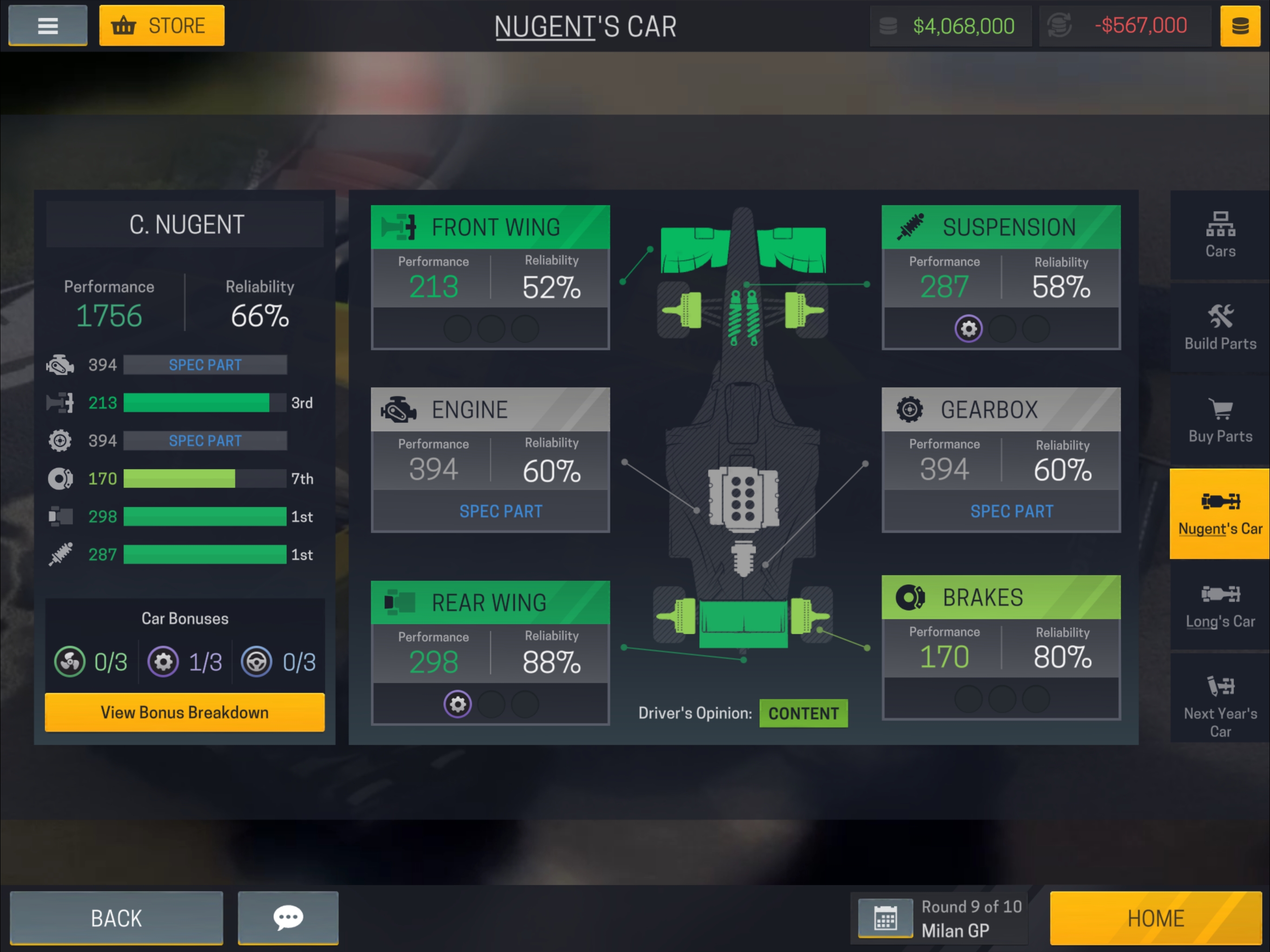 motorsport manager mobile best setups