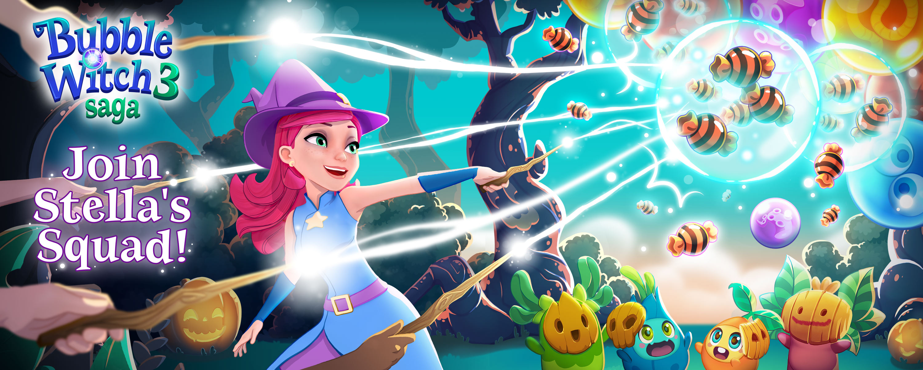 🎖▷ Novos personagens e presentes em Bubble Witch Saga 3 for Halloween