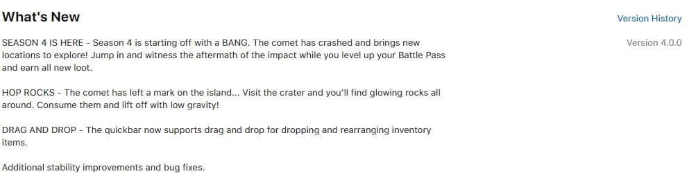 Fortnite Season 4 Update Out!    Now On App Store Toucharcade - check out the full patch notes for 4 0