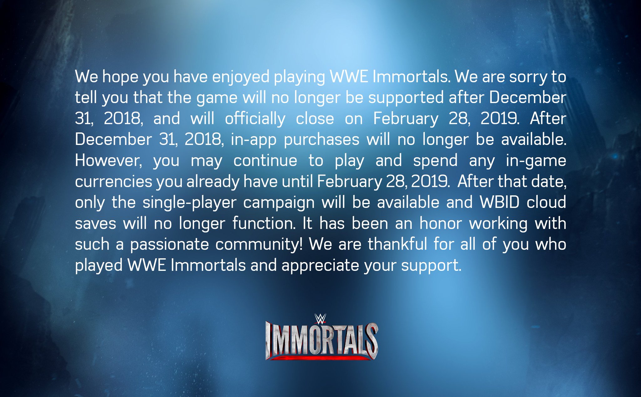 Wwe Immortals In App Purchases No Longer Available Online Mode In Game Closes In February Toucharcade