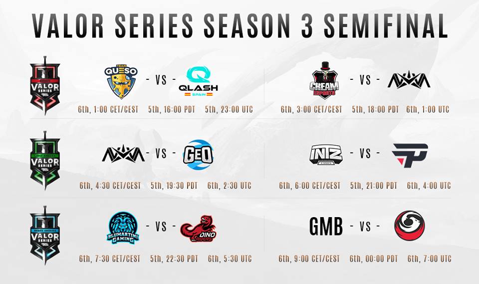 Valor Series Playoffs schedule