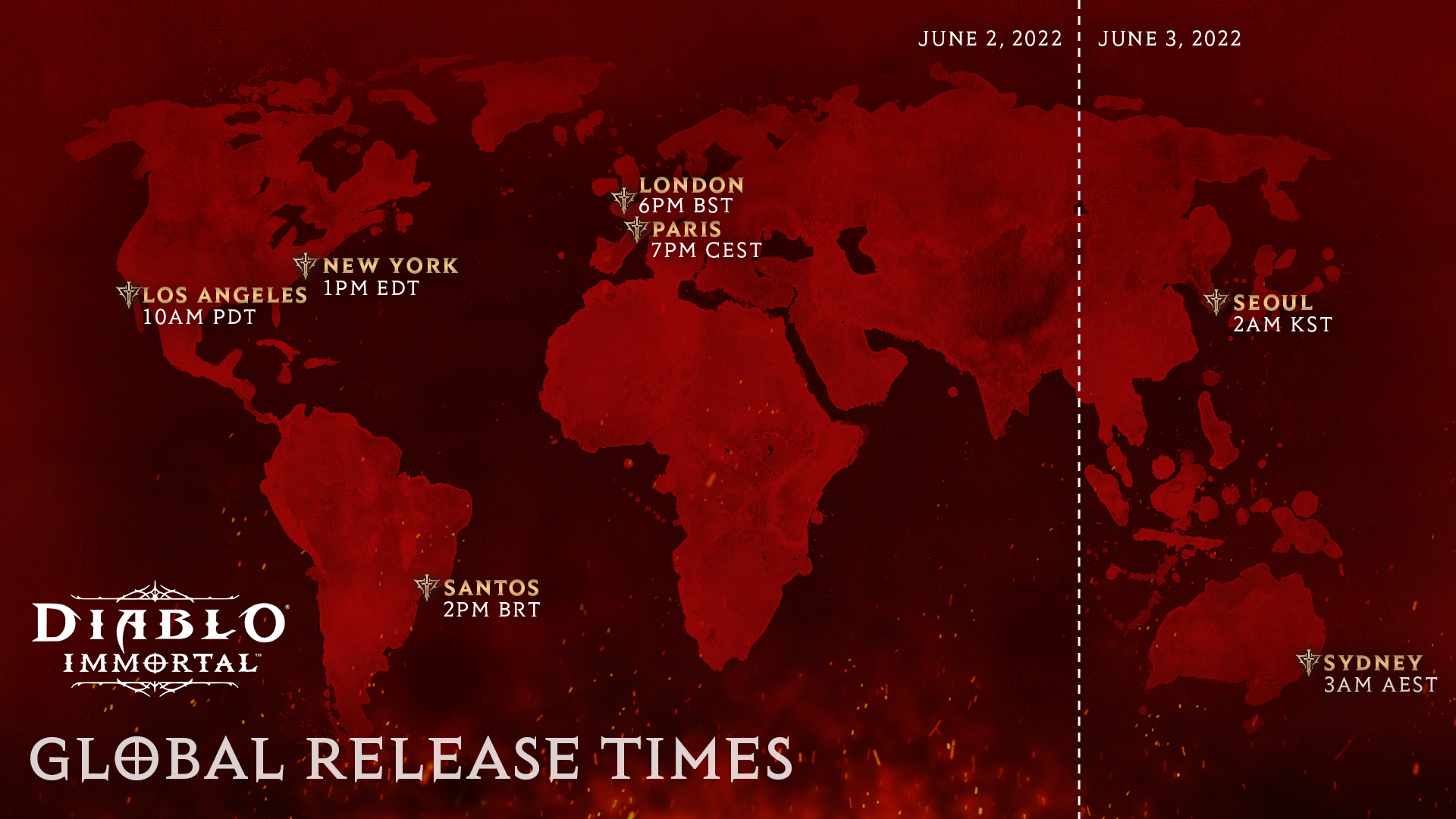 diablo immortal global release time กำหนดการ ดาวน์โหลดแผนงาน