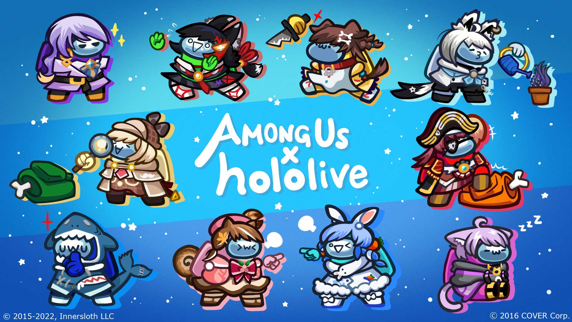 ‘Among Us’ Hololive Collaboration Featuring Cosmetics Based on VTubers Korone, Marine, and More Now Available for a Limited Time