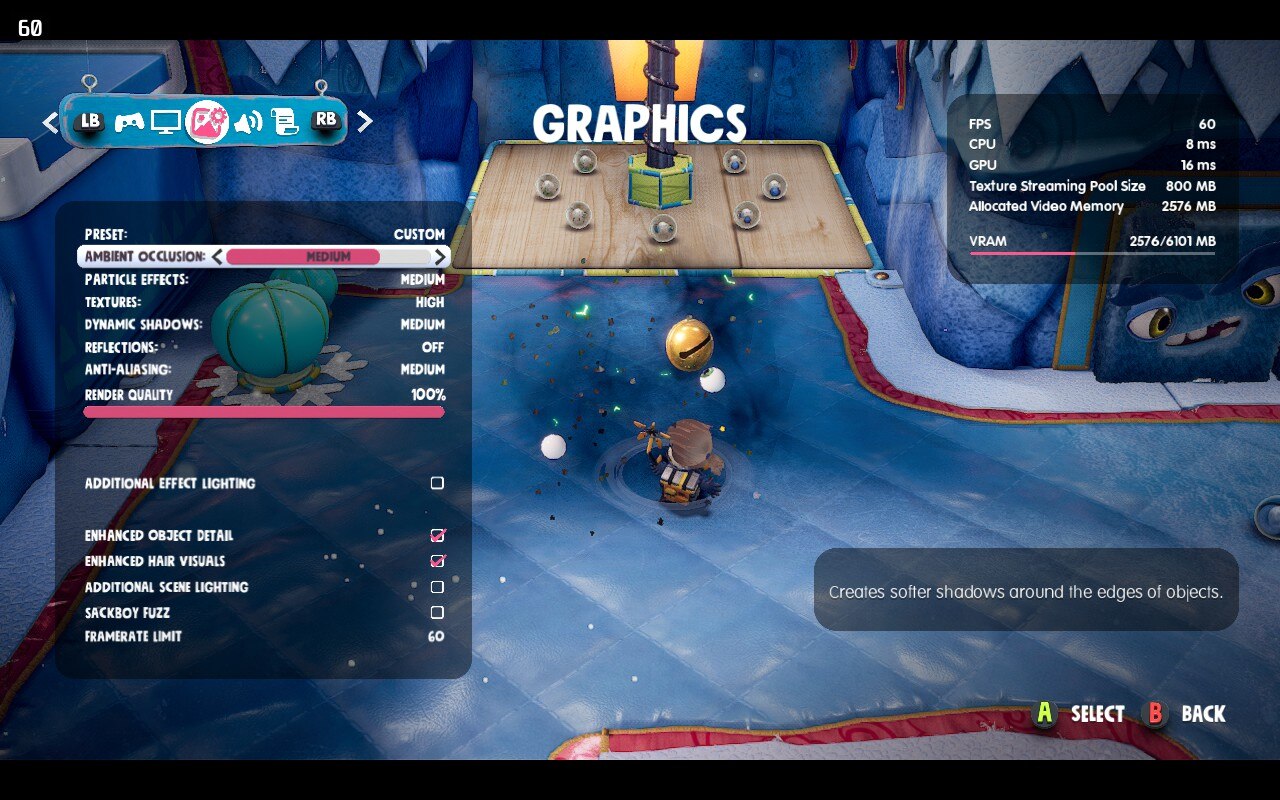 Sackboy Steam Deck обзор лучшие настройки графики 60fps
