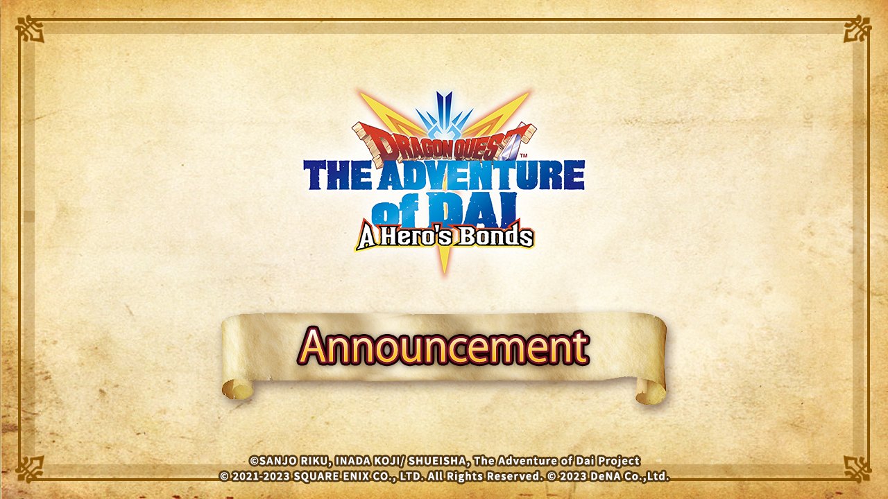 Dragon Quest the Adventure of Dai: A Hero's Bonds fecha em abril