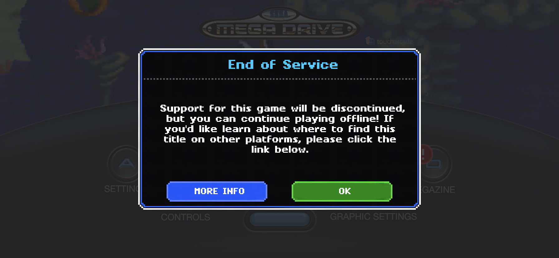 Select 'SEGA Forever' Games Have Been Delisted on iOS and Android, “End of  Service” Notifications In-Game for Some – TouchArcade